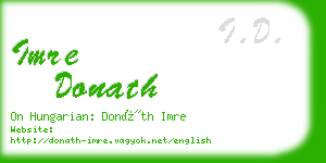 imre donath business card